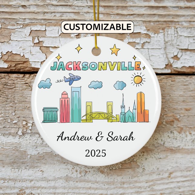 Personalized Skyline Jacksonville Ornament Florida (Creator Uploaded)