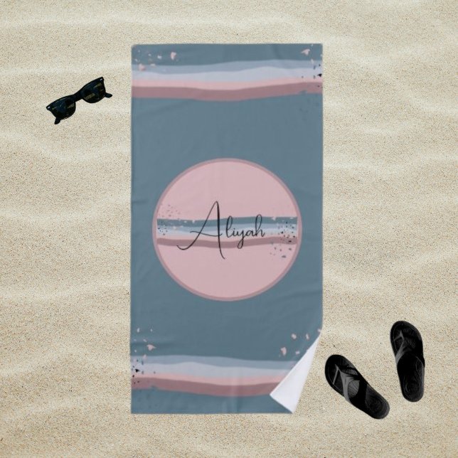 Personalized Slate Blue Magical Twilight  Beach Towel (Creator Uploaded)