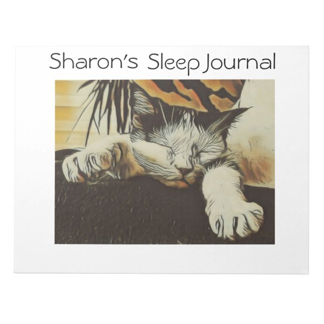 Personalized Sleep Journal  Notepad (Front)
