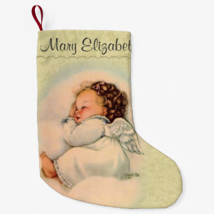Personalized Sleeping Angel in Cloud Small Christmas Stocking