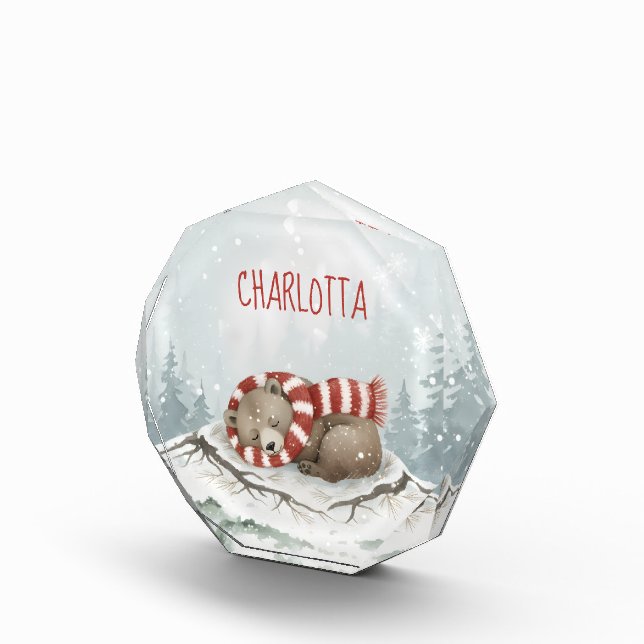 Personalized Sleeping Bear Photo Block, Custom Nam (Right)