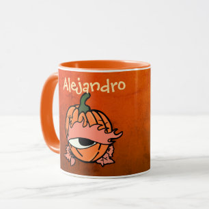 Personalized Sleepy Eye of the Spooky Pumpkin Mug