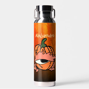 Personalized Sleepy Eye of the Spooky Pumpkin Water Bottle
