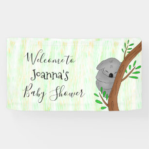 Personalized Sleepy Koala Bear Baby Shower Banner