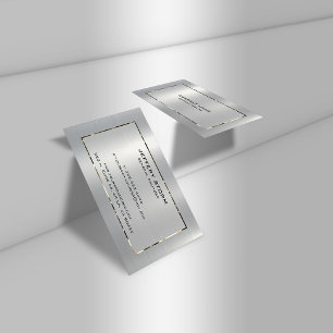 Personalized Slick Silver Grey Metallic Texture  Business Card