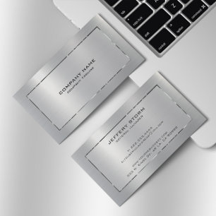 Personalized Slick Silver Grey Metallic Texture  Business Card