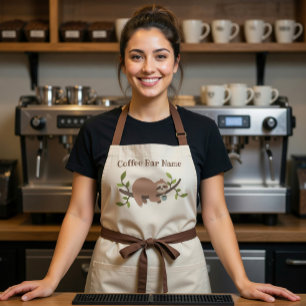 Personalized Sloth Coffee Bar Apron