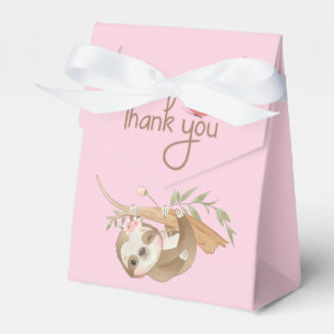 Personalized Sloth Girl Birthday Thank you Favor Box