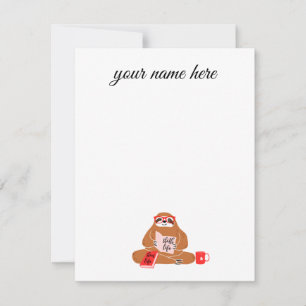 Personalized Sloth Notecards