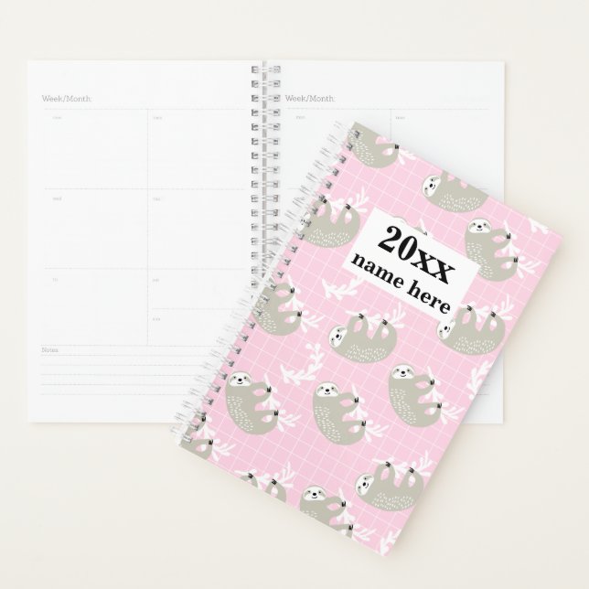 Personalized Sloth Planner for Kids (Display)