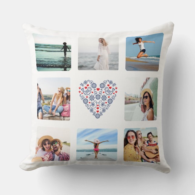 Personalized Slovak Folk Pattern Throw Pillow (Front)