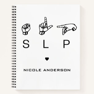 Personalized SLP Speech Language Pathologist ASL Notebook