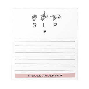 Personalized SLP Speech Language Pathologist ASL Notepad