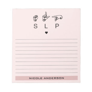 Personalized SLP Speech Language Pathologist ASL Notepad