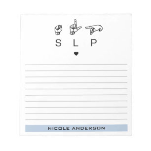 Personalized SLP Speech Language Pathologist ASL Notepad