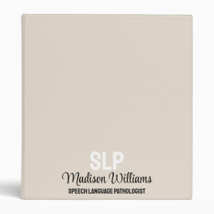 Personalized SLP Speech Language Pathologist Gift Binder