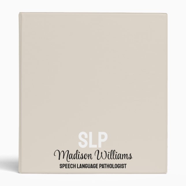 Personalized SLP Speech Language Pathologist Gift Binder (Front)