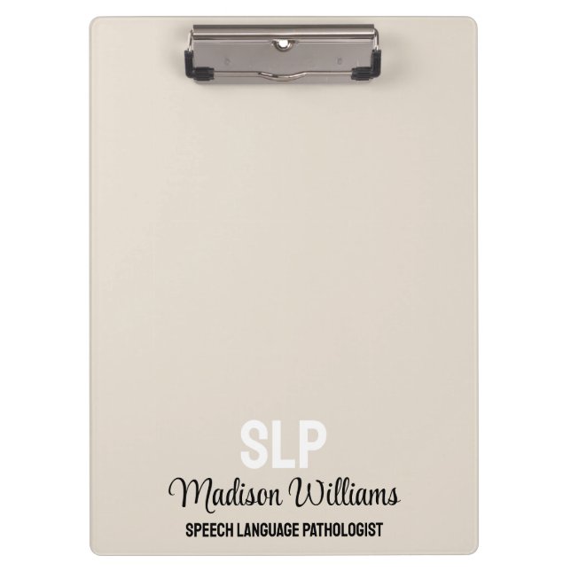 Personalized SLP Speech Language Pathologist Gift Clipboard (Front)