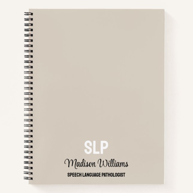Personalized SLP Speech Language Pathologist Gift Notebook (Front)