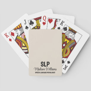 Personalized SLP Speech Language Pathologist Gift Playing Cards