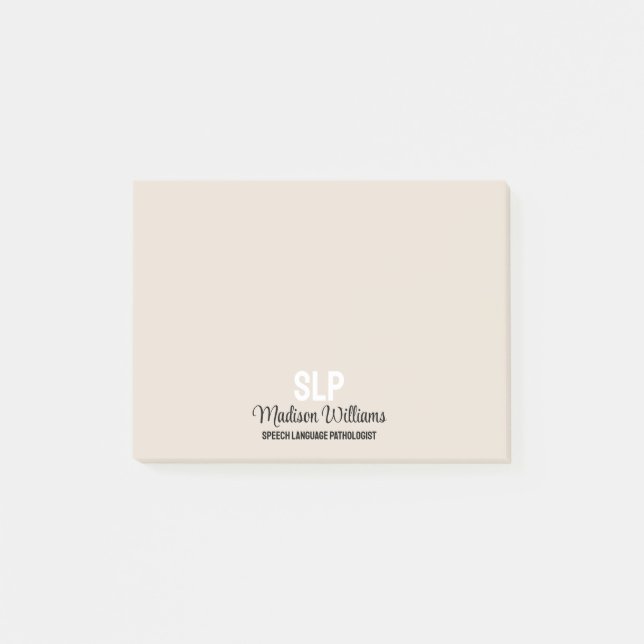 Personalized SLP Speech Language Pathologist Gift Post-it Notes (Front)