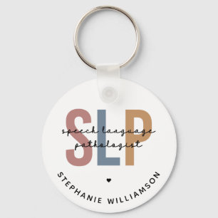 Personalized SLP Speech Language Pathologist Keychain