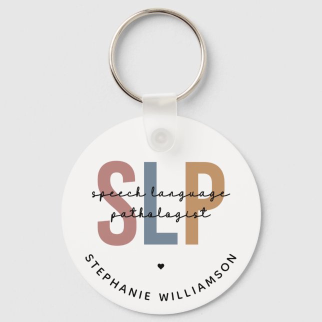 Personalized SLP Speech Language Pathologist Keychain (Front)