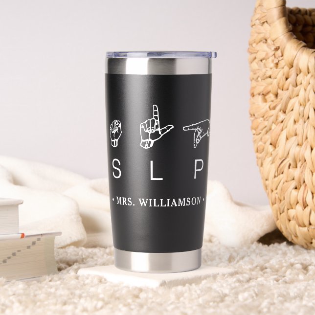 Personalized SLP Speech Pathologist Appreciation Insulated Tumbler (Living Room)