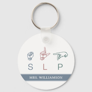 Personalized SLP Speech Pathologist Appreciation Keychain