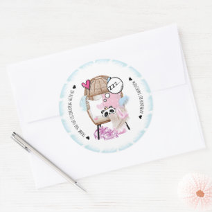 Personalized Slumber Party Birthday Classic Round Sticker