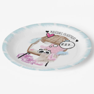 Personalized Slumber Party Girl Birthday Paper Plate