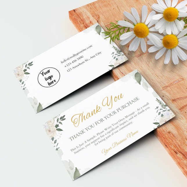 Personalized Small Business Thank You Cards (Personalized Thank You Note For Customer)