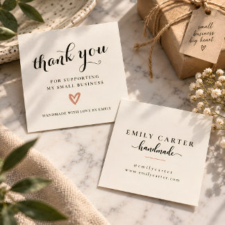 Personalized Small Business Thank You Square Card
