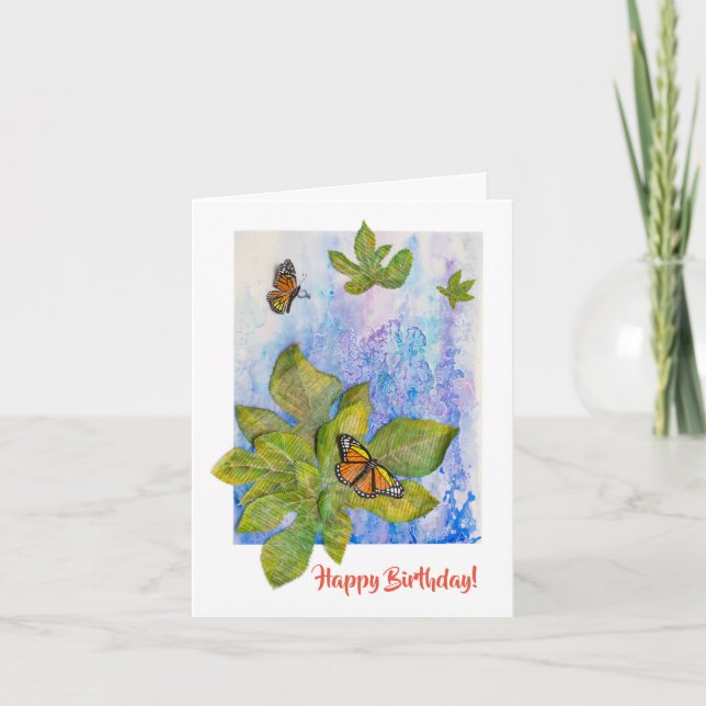 Personalized Small Greeting Card with Butterflies (Front)