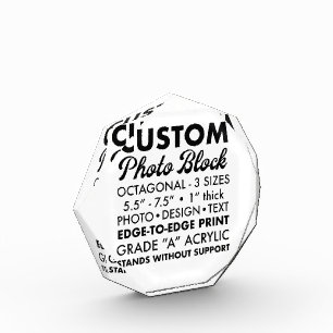 Personalized Small Octagonal Photo Paperweight Block