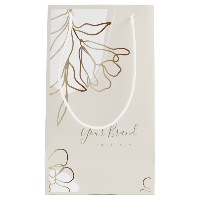 Personalized Small Paper Bag Elegant Floral Design (Front)