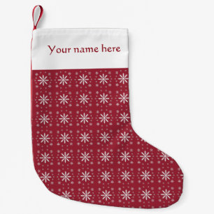 Personalized Small White Snowflake Stocking