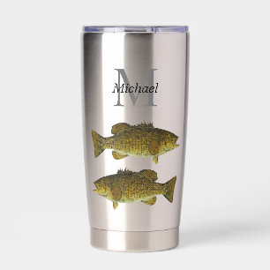 Personalized Smallmouth Bass Monogram Fish  Insulated Tumbler