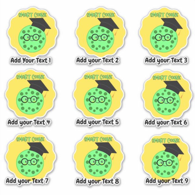 Personalized Smart Cookie Teacher Reward Stickers (Front)