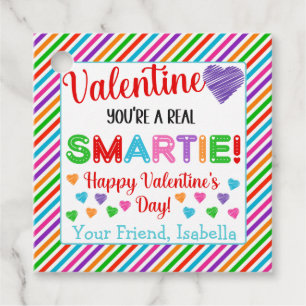 Personalized Smartie Valentine's Day Favour Tags