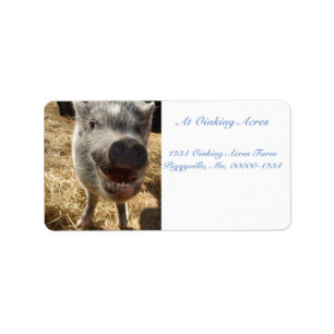 Personalized Smiling Mini Pig Address Labels