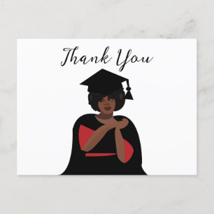 Personalized Smiling Woman Graduation Postcard