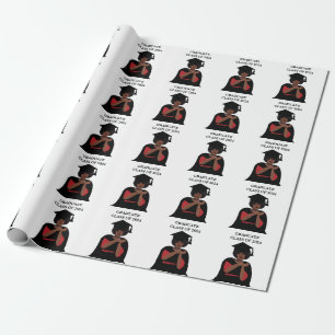 Personalized Smiling Woman Graduation  Wrapping Paper