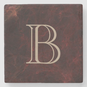 Personalized Smoke and Fire Abstract Design Stone Coaster