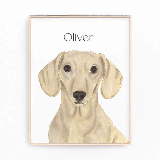 Personalized Smooth Red Dachshund Art Photo Print (Creator Uploaded)