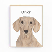 Personalized Smooth Red Dachshund Beverage Coaster