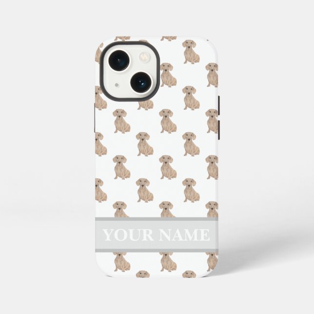 Personalized Smooth Red Dachshund iPhone Case (Back)