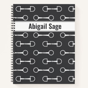 Personalized Snaffle Bits Grey and White Horse Notebook