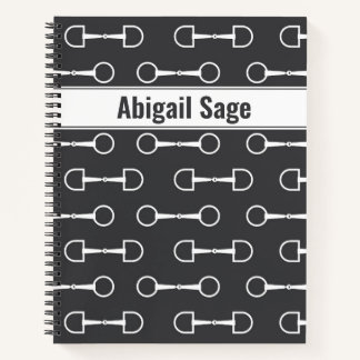 Personalized Snaffle Bits Grey and White Horse Notebook