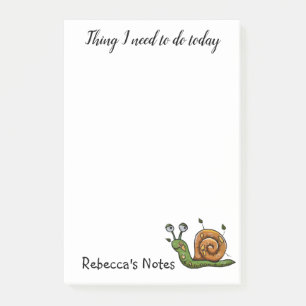 Personalized Snail To Do Post-it Notes